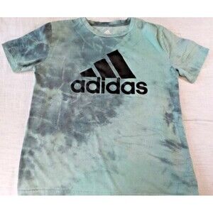 Adidas Green Tie Dye Short Sleeve Logo T Shirt Youth Large 14/16